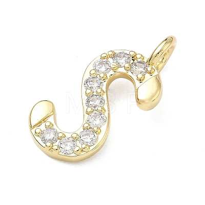 Brass Micro Pave Clear Cubic Zirconia Pendants KK-I476-01G-S-1