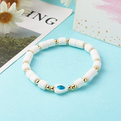 Handmade Polymer Clay Beads Stretch Bracelets BJEW-JB06495-1