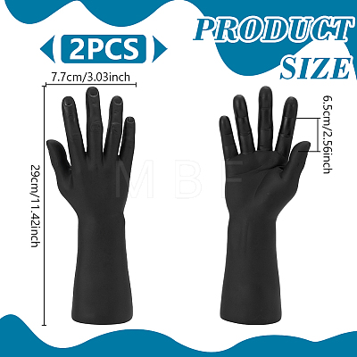 2Pcs PVC Male Mannequin Right Hand Jewelry Bracelet Watch Ring Display Stands ODIS-UN0001-13-1