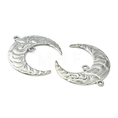 Tibetan Style Hammered Metal Crescent Moon Links connectors for Dangle Charms X-EA291Y-1