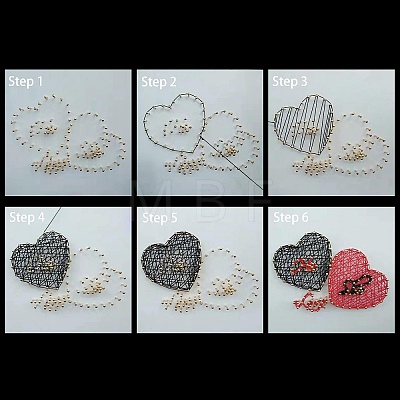 Heart Pattern DIY String Art Kit Sets DIY-F070-17-1