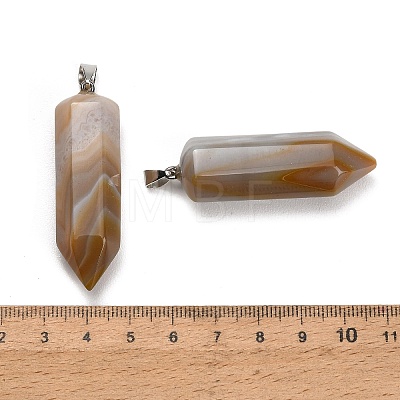 Natural Banded Agate Pendants GG-CBAA0EE-02P-01-1
