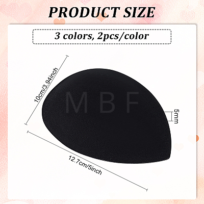 6Pcs 3 Colors EVA Cloth Teardrop Fascinator Hat Base for Millinery AJEW-FG0002-81-1