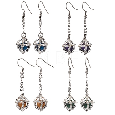 Glass Seed Beads Dangle Earrings EJEW-MZ00350-1