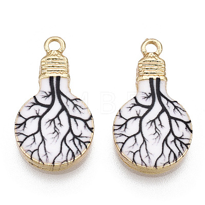 Printed Alloy Enamel Pendants ENAM-N056-178-10-1