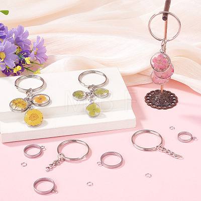 5Pcs 304 Stainless Steel Open Back Bezel Pendants STAS-TAD0001-01A-1