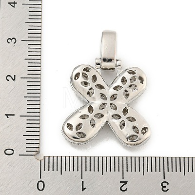 Brass Micro Pave Clear Cubic Zirconia Pendants KK-B099-01P-X-1