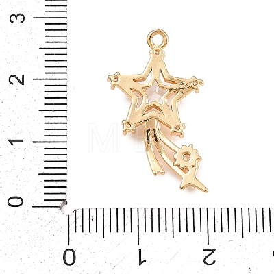 Brass Micro Pave Clear Cubic Zirconia Pendants KK-D265-05G-1