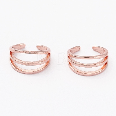 Brass Cuff Earrings EJEW-P188-02RG-1