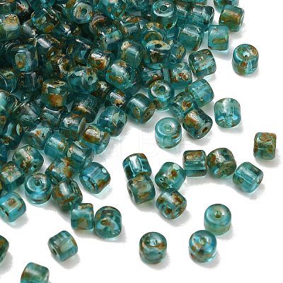 Picasso Glass Cylinder Seed Beads GLAA-C044-01E-1