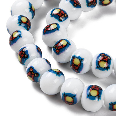 Printing Glass Beads for Necklaces Bracelets Making GLAA-B020-02A-09-1