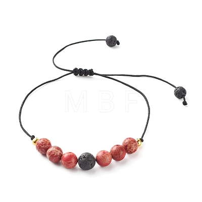 Natural Imperial Jasper(Dyed) Braided Bead Bracelets Set for Girl Women BJEW-JB06866-02-1