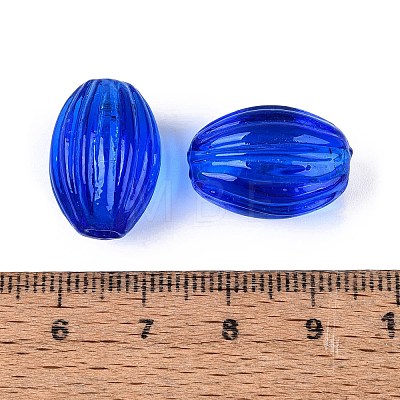 Handmade Ribbed Lampwork Beads LAMP-N042-01G-1