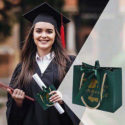 Gold Stamping Graduation Cap Paper Gift Bags CARB-FZC0001-01C-1