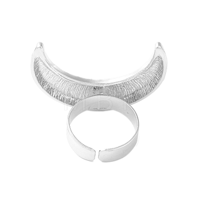 Textured Moon Alloy Open Cuff Rings RJEW-U006-03P-1