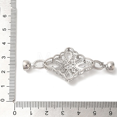 Brass Micro Pave Clear Cubic Zirconia Fold Over Clasps KK-A227-03P-1