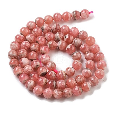 Natural Argentina Rhodochrosite Beads Strands G-D864-14-6mm-A-1