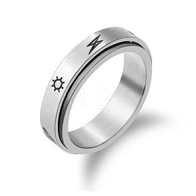 Sun & Cloud & Bolt Lightning Alloy Rotating Finger Ring PW-WG83216-04-1