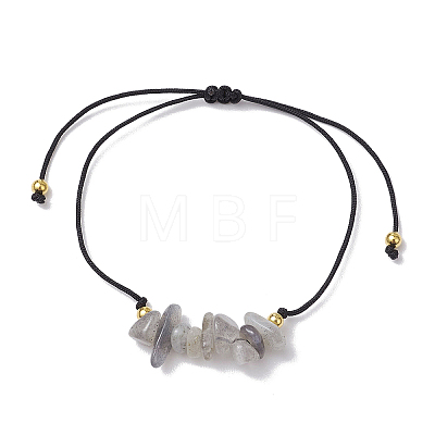 Natural Labradorite Braided Bead Bracelets BJEW-JB11155-06-1