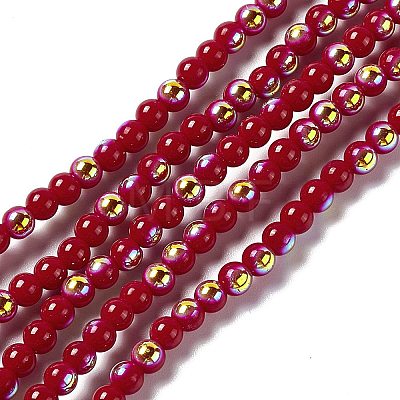 Spray Painted Glass Beads Strands GLAA-E038-03A-1