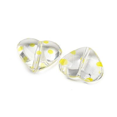 Transparent Printed Acrylic Beads OACR-H124-03C-1