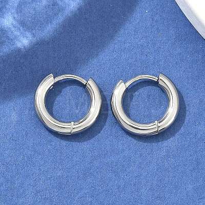 Tarnish Resistant 304 Stainless Steel Huggie Hoop Earrings X-EJEW-F111B-13mm-P-1