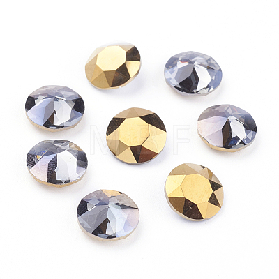 Pointed Back & Back Plated Glass Rhinestone Cabochons RGLA-J012-8mm-001DO-1
