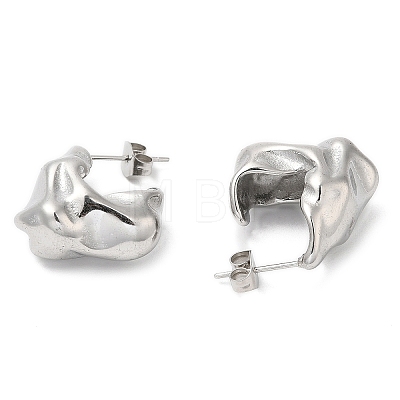 304 Stainless Steel Twist Stud Earrings EJEW-B026-23P-1