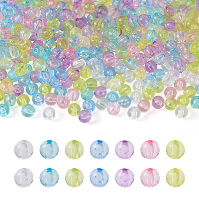 Cheriswelry 560Pcs 7 Colors Transparent Acrylic Beads MACR-CW0001-10-1