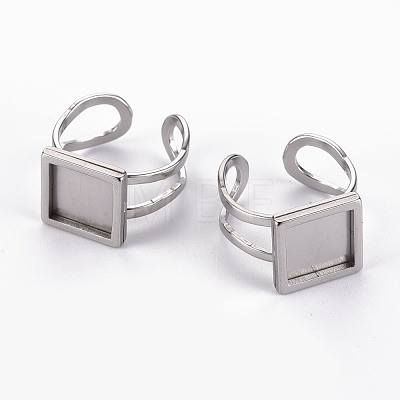 201 Stainless Steel Cuff Pad Ring Settings X-STAS-S080-041A-P-1