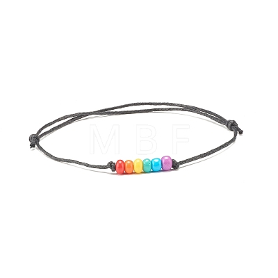 2Pcs Glass Seed Braided Cord Bracelets Set BJEW-JB07891-1