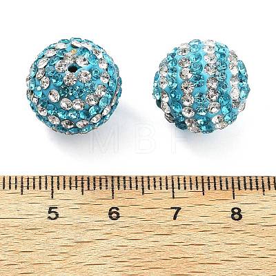 Stripe Pattern Polymer Clay Rhinestone Beads CLAY-NH0001-01D-1