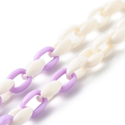Acrylic Cable Chain Necklaces NJEW-JN03626-1