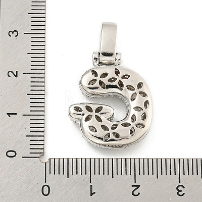 Brass Micro Pave Clear Cubic Zirconia Pendants KK-B099-01P-G-1