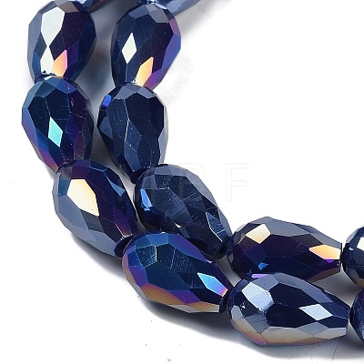 Opaque Solid Color Electroplate Glass Beads Strands X-EGLA-N013-P4mm-B03-1