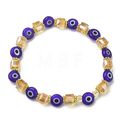 5Pcs 5 Style Natural Citrine & Lampwork Evil Eye & Seed Beaded Stretch Bracelets Set BJEW-JB09616-02-1