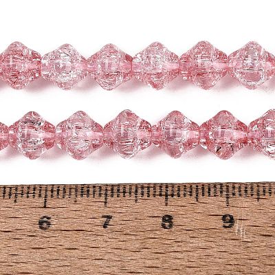 Transparent Crackle Glass Beads Strands GLAA-Q115-04A-07-1