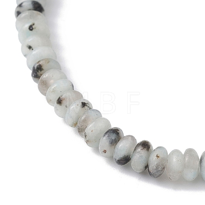 Natural Sesame Jasper Rondelle Beaded Stretch Bracelets BJEW-JB09980-06-1