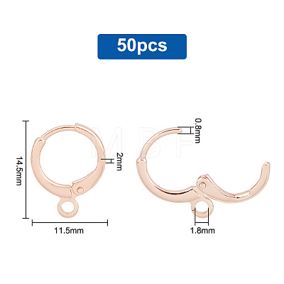   50Pcs Brass Huggie Hoop Earring Findings KK-PH0005-25-1