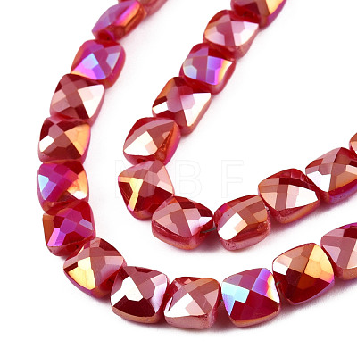 Electroplate Opaque Solid Color Glass Beads Strands EGLA-N002-42-05-1