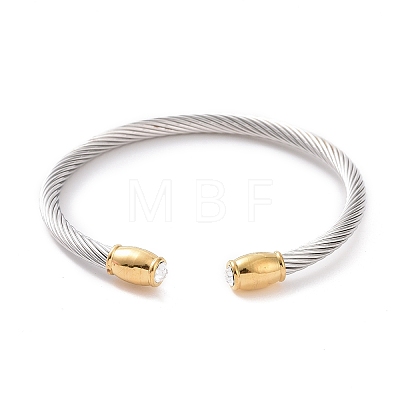 Trendy Women's 304 Stainless Steel Torque Bangles BJEW-N225-72P-1
