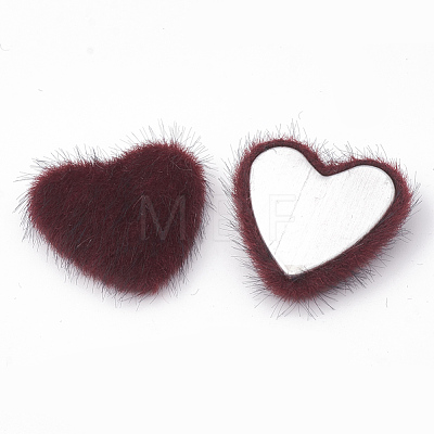 Faux Mink Fur Covered Cabochons WOVE-N006-13D-1