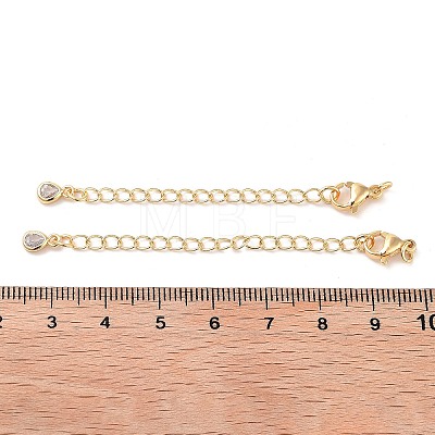 Brass with Cubic Zirconia Chain Extender KK-B102-41G-1