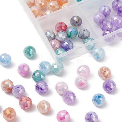 6 Colors Opaque Baking Painted Crackle Glass Beads Strands EGLA-YW0001-21-1