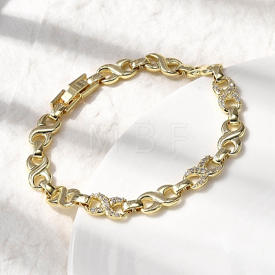 Brass Link Chain Bracelets for Women BJEW-H630-05G-1