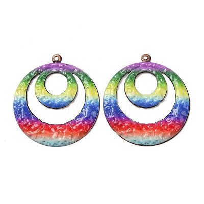 Rainbow Color Printed Iron Pendants RN-CBA3547-03A-1