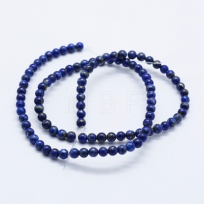 Natural Lapis Lazuli Beads Strands G-E465-4mm-01-1