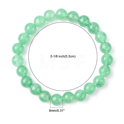 Dyed Natural Green Aventurine Beads Stretch Bracelets X-BJEW-Q305-1