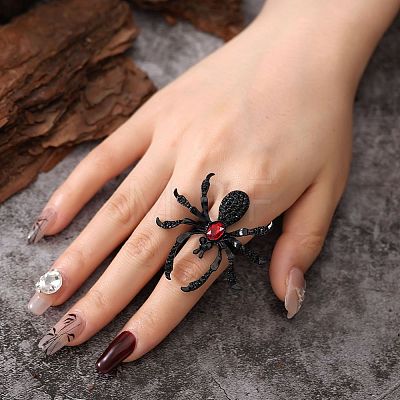 Alloy with Rhinestone Finger Rings FS-WGD099A-02-1