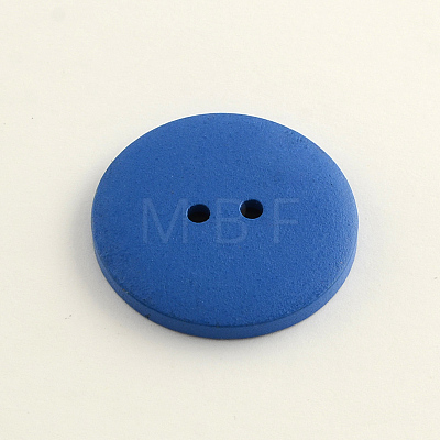 2-Hole Flat Round Wooden Buttons BUTT-Q032-62C-1